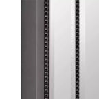 Mobiletto pensile "Head West" 22"x30" con specchio, elegante, nero spazzolato, stile moderno e con perline