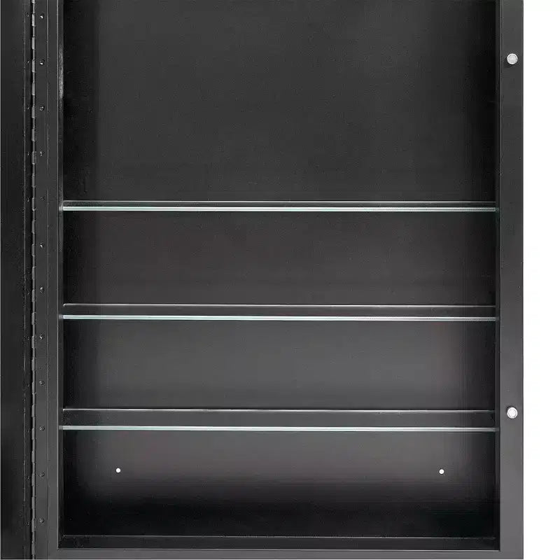 Mobiletto pensile "Head West" 22"x30" con specchio, elegante, nero spazzolato, stile moderno e con perline