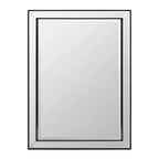 Mobiletto pensile "Head West" 22"x30" con specchio, elegante, nero spazzolato, stile moderno e con perline