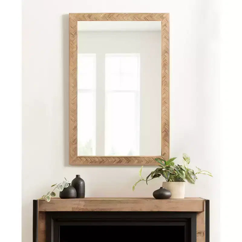 Kate & Laurel All Things Decor 24"x36" Specchio Rettangolare Braywood Marrone