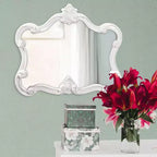 Howard Elliott 28"x32" Veruca Specchio da Parete Accento con Cornice Lucida Bianco: Rettangolare Moderno, Nessun Montaggio Richiesto