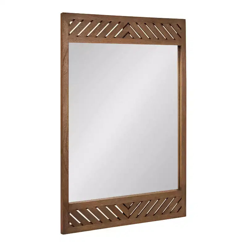 Kate & Laurel All Things Decor 24"x36" Mezzeta Wood Rectangle Wall Mirror Brown