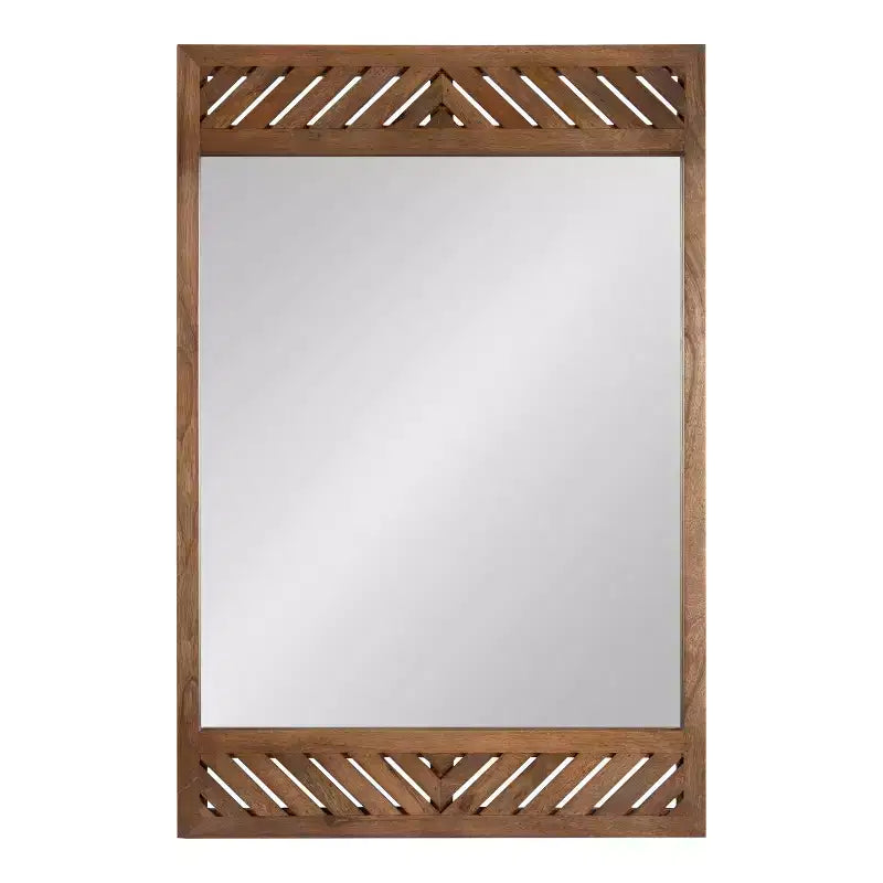 Kate & Laurel All Things Decor Specchio da parete rettangolare in legno Mezzeta 24"x36" Marrone