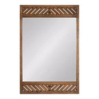 Kate & Laurel All Things Decor Specchio da parete rettangolare in legno Mezzeta 24"x36" Marrone