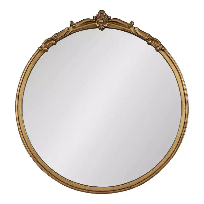Specchio da parete con cornice Marchon oro 30" x 30" - Kate & Laurel All Things Decor: rotondo moderno decorativo, nessun assemblaggio richiesto