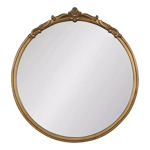 Specchio da parete con cornice Marchon oro 30" x 30" - Kate & Laurel All Things Decor: rotondo moderno decorativo, nessun assemblaggio richiesto