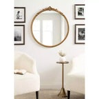 Specchio da parete con cornice Marchon oro 30" x 30" - Kate & Laurel All Things Decor: rotondo moderno decorativo, nessun assemblaggio richiesto