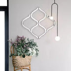 Howard Elliott Specchio da parete decorativo smussato a reticolo, argento: geometrico, interconnesso, nessun assemblaggio richiesto, cornice in legno, montaggio a parete