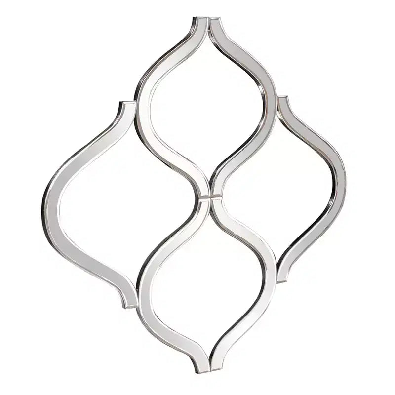 Howard Elliott Specchio da parete decorativo smussato a reticolo, argento: geometrico, interconnesso, nessun assemblaggio richiesto, cornice in legno, montaggio a parete