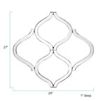 Howard Elliott Specchio da parete decorativo smussato a reticolo, argento: geometrico, interconnesso, nessun assemblaggio richiesto, cornice in legno, montaggio a parete