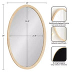 Kate & Laurel All Things Decor Specchio Ovale Hogan con Cornice Naturale 24"x36"