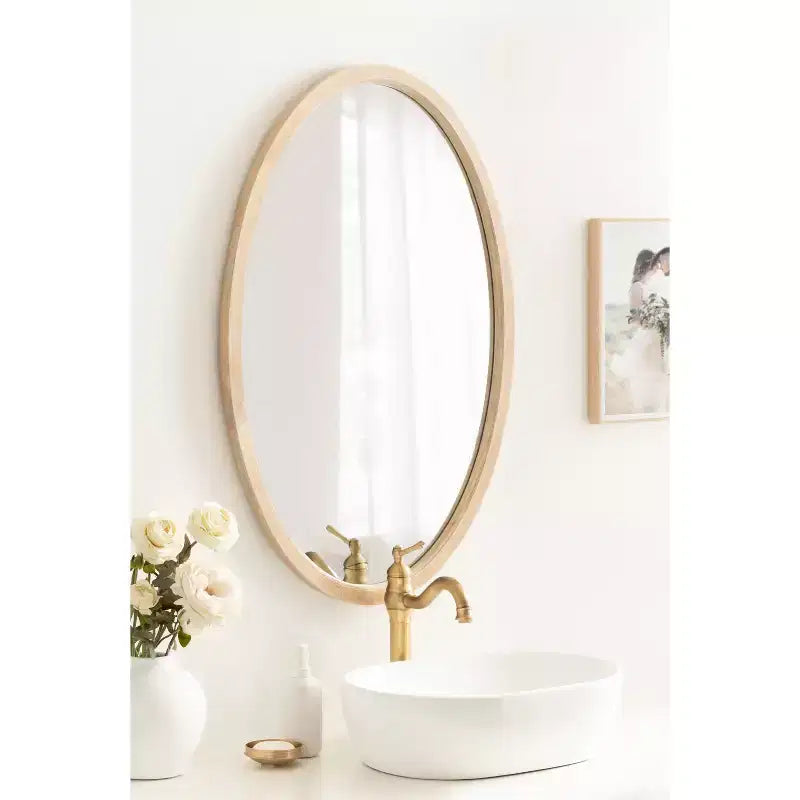 Kate & Laurel All Things Decor Specchio Ovale Hogan con Cornice Naturale 24"x36"