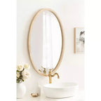 Kate & Laurel All Things Decor Specchio Ovale Hogan con Cornice Naturale 24"x36"
