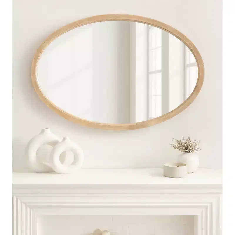 Kate & Laurel All Things Decor Specchio Ovale Hogan con Cornice Naturale 24"x36"