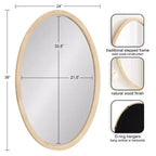 Kate & Laurel All Things Decor Specchio Ovale Hogan con Cornice Naturale 24"x36"
