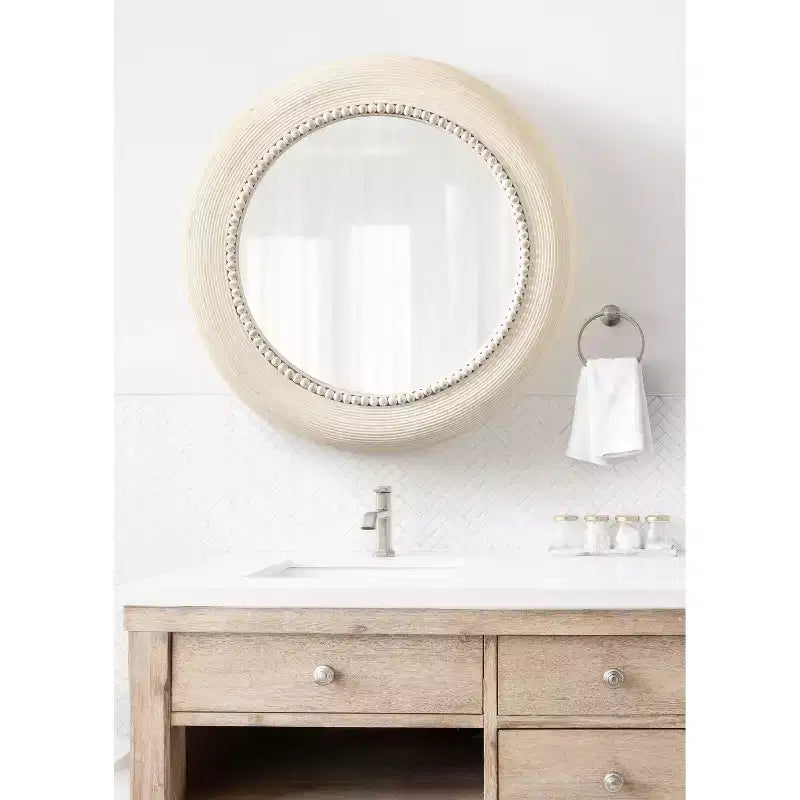 Kate & Laurel All Things Decor Specchio da parete rotondo Jonesport 26"x26" Naturale