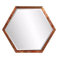 Howard Elliott Felix Wood Framed Wall Mirror Copper: Modern Octagon Shape, No Assembly, Wall Mount