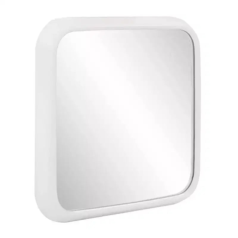 Howard Elliott Contemporary Curved Square Framed Wall Mirror White: 16.5" Modern Polyurethane, No Assembly Required