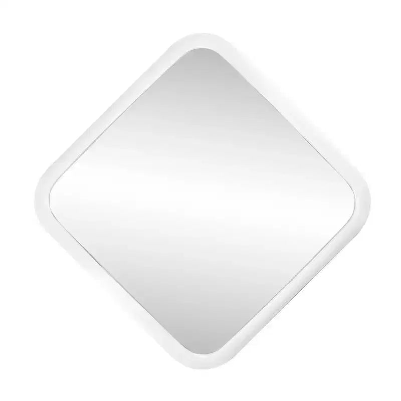 Specchio da parete contemporaneo Howard Elliott con cornice quadrata curva bianco: 16,5" in poliuretano moderno, nessun assemblaggio richiesto