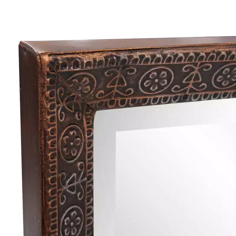 Howard Elliott Specchio rettangolare a figura intera 12"x36" con cornice in metallo lavorata a mano, bronzo: elegante arredamento moderno