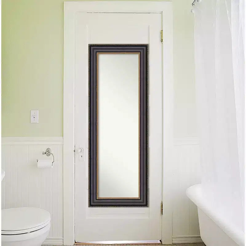 Specchio Thomas intero con cornice bronzo, da appendere alla porta - Amanti Art: Cornice in polistirene, montaggio a parete o su porta