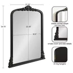 Specchio ad arco Barberry di Kate & Laurel All Things Decor, 71x89 cm, in MDF nero