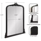 Specchio ad arco Barberry di Kate & Laurel All Things Decor, 71x89 cm, in MDF nero