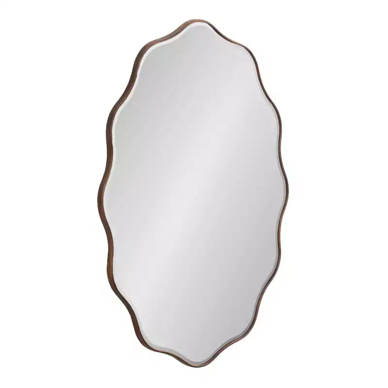 Kate & Laurel All Things Decor 24"X34" Viona Oval Scalloped Mirror Bronze