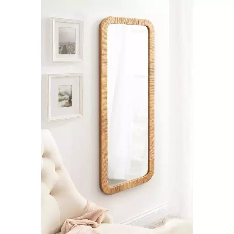 Specchio da parete rettangolare incorniciato Rahfy Kate & Laurel All Things Decor, 45,7x121,9 cm, colore naturale