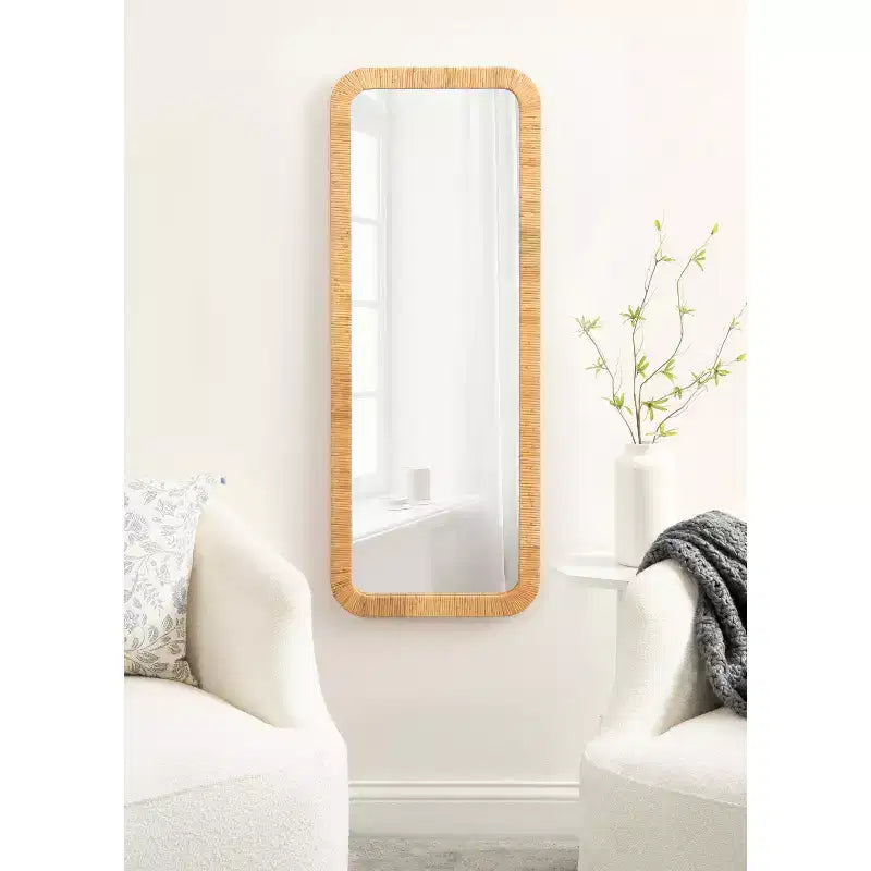 Specchio da parete rettangolare incorniciato Rahfy Kate & Laurel All Things Decor, 45,7x121,9 cm, colore naturale