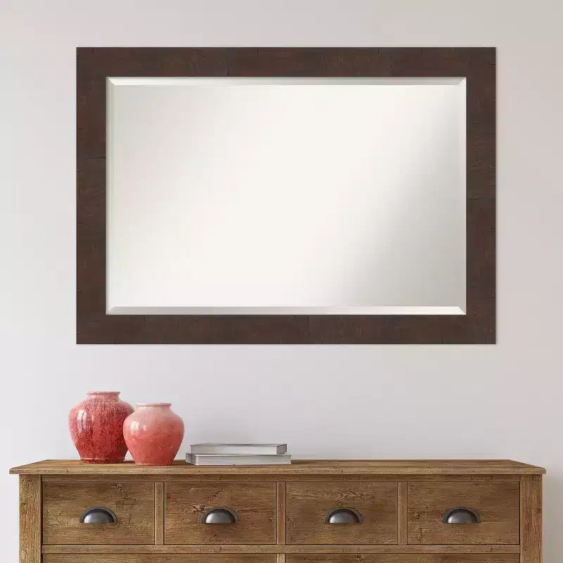 Specchio da parete con cornice Wildwood da 41" x 29" marrone - Amanti Art