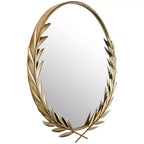 Specchio da parete rotondo Grecian Emperor da 21" oro - Infinity Instruments: Stile antico, montaggio a buco della serratura