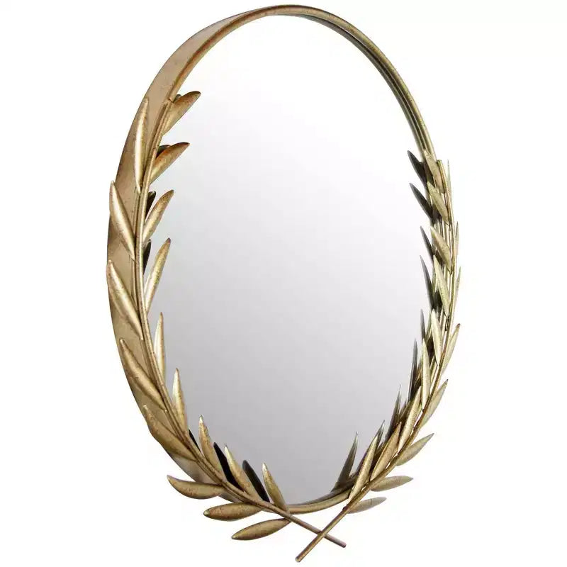 Specchio da parete rotondo Grecian Emperor da 21" oro - Infinity Instruments: Stile antico, montaggio a buco della serratura