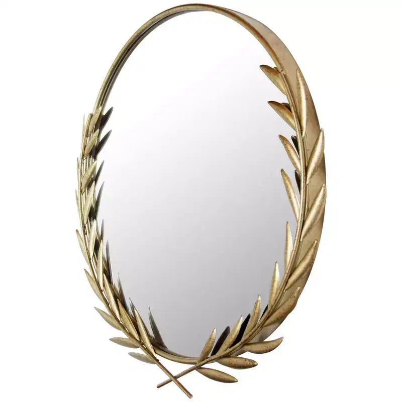 Specchio da parete rotondo Grecian Emperor da 21" oro - Infinity Instruments: Stile antico, montaggio a buco della serratura