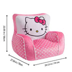 Poltroncina in Peluche di Hello Kitty per Bambini, in Gommapiuma Compressa, Rosa