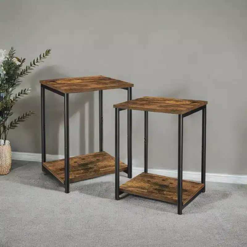 Tavolino d'accento, tavolini da salotto moderni, comodino, tavolini da camera da letto (set da 2)