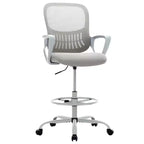 Adjustable Foot Ring Feature on Tall Office Chair, Designed for Standing Desks, Counter Height