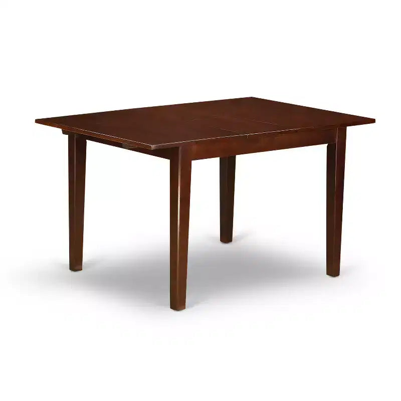 Set da pranzo HomeStock 5 pezzi tavolo rettangolare con 4 sedie in tessuto di lino mogano