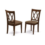 Set da pranzo HomeStock 5 pezzi tavolo rettangolare con 4 sedie in tessuto di lino mogano