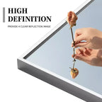 Specchio Rettangolare a Figura Intera con Bordo Sottile Argento in Lega di Alluminio, 163x54x1.5cm (Staffa Inclusa)