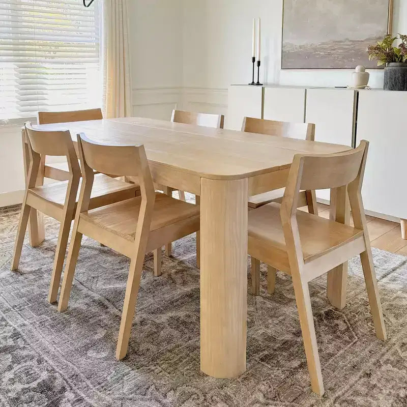 Plank+Beam Set di 4 Sedie Moderne per Sala da Pranzo, Sedie in Legno Massello per Cucina, Ufficio, Soggiorno