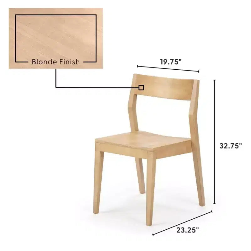 Plank+Beam Set di 4 Sedie Moderne per Sala da Pranzo, Sedie in Legno Massello per Cucina, Ufficio, Soggiorno