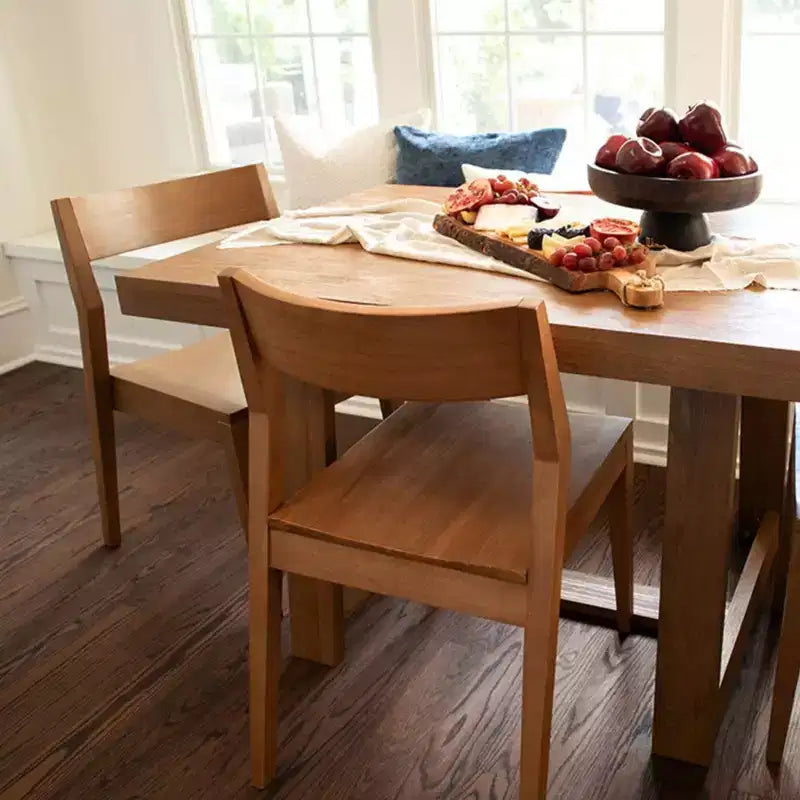 Plank+Beam Set di 4 Sedie Moderne per Sala da Pranzo, Sedie in Legno Massello per Cucina, Ufficio, Soggiorno