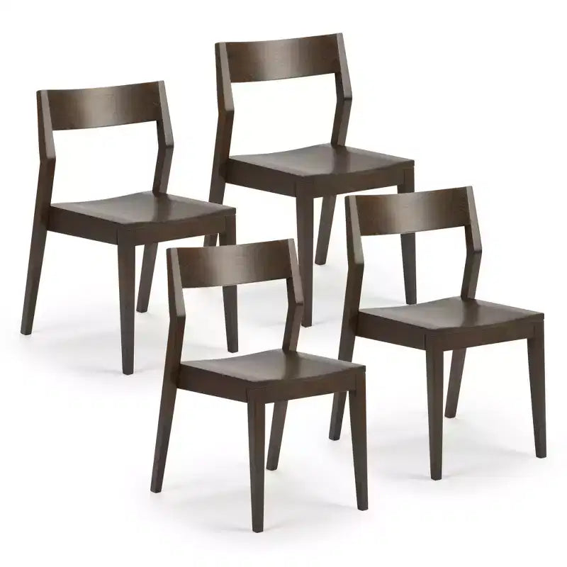 Plank+Beam Set di 4 Sedie Moderne per Sala da Pranzo, Sedie in Legno Massello per Cucina, Ufficio, Soggiorno