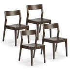 Plank+Beam Set di 4 Sedie Moderne per Sala da Pranzo, Sedie in Legno Massello per Cucina, Ufficio, Soggiorno