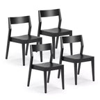 Plank+Beam Modern Dining Chair Set of 4, Solid Wood Chairs for Kitchen, Office, Living Room