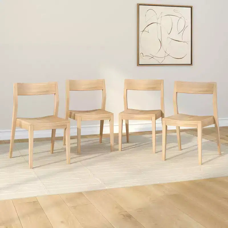 Plank+Beam Set di 4 Sedie Moderne per Sala da Pranzo, Sedie in Legno Massello per Cucina, Ufficio, Soggiorno