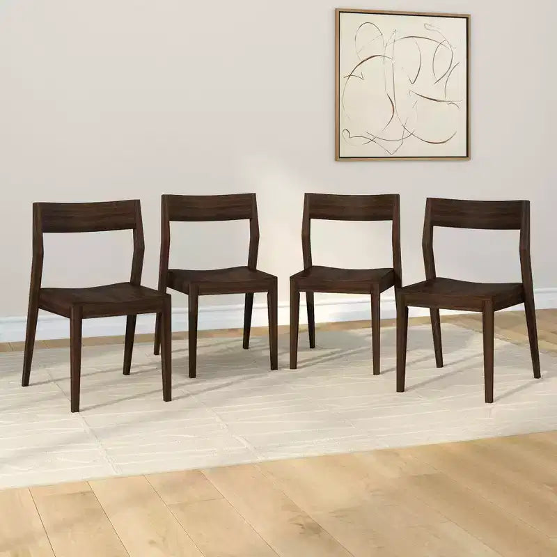 Plank+Beam Set di 4 Sedie Moderne per Sala da Pranzo, Sedie in Legno Massello per Cucina, Ufficio, Soggiorno