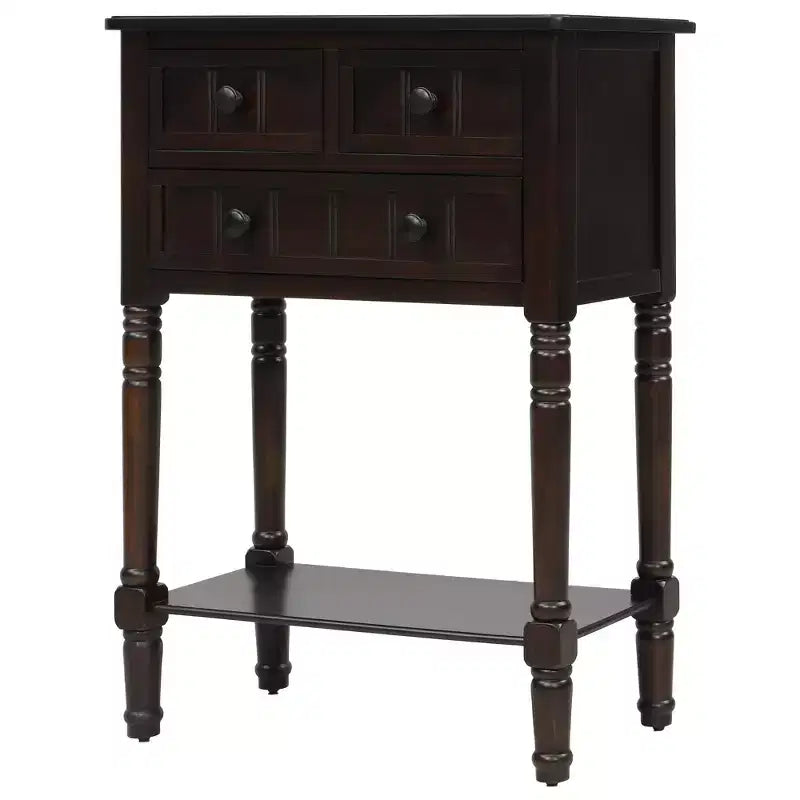 AndMakers Consolle rettangolare in legno da 23,7 pollici con 3 cassetti