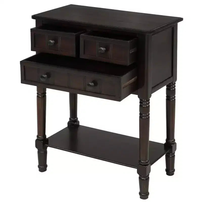 AndMakers Consolle rettangolare in legno da 23,7 pollici con 3 cassetti